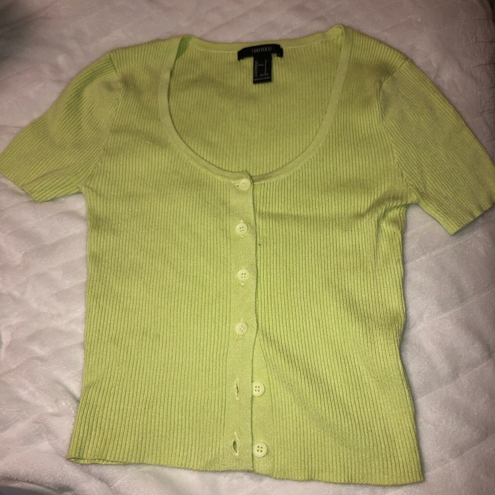 Forever 21 green cardigan